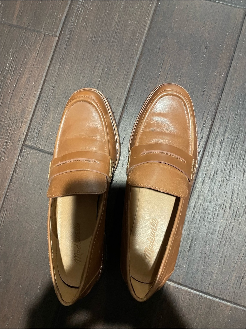 Madewell Men's Cognac Leather Penny Loafers